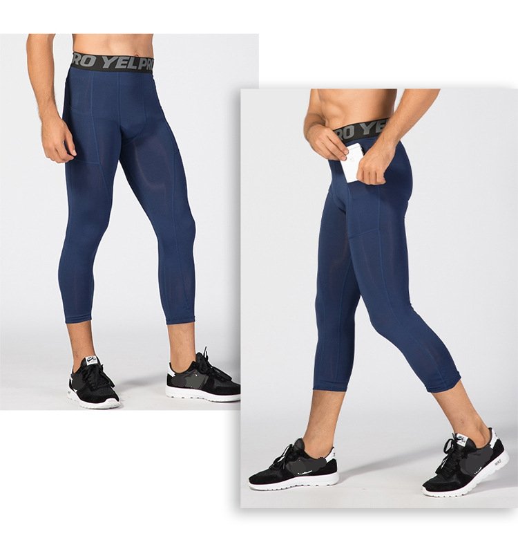 Mens Compression Fitness 85%polyester 15%spandex Pants 1081 print logo 30