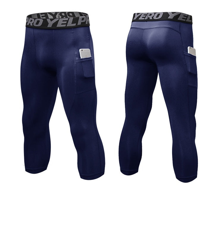 Mens Compression Fitness 85%polyester 15%spandex Pants 1081 print logo 33