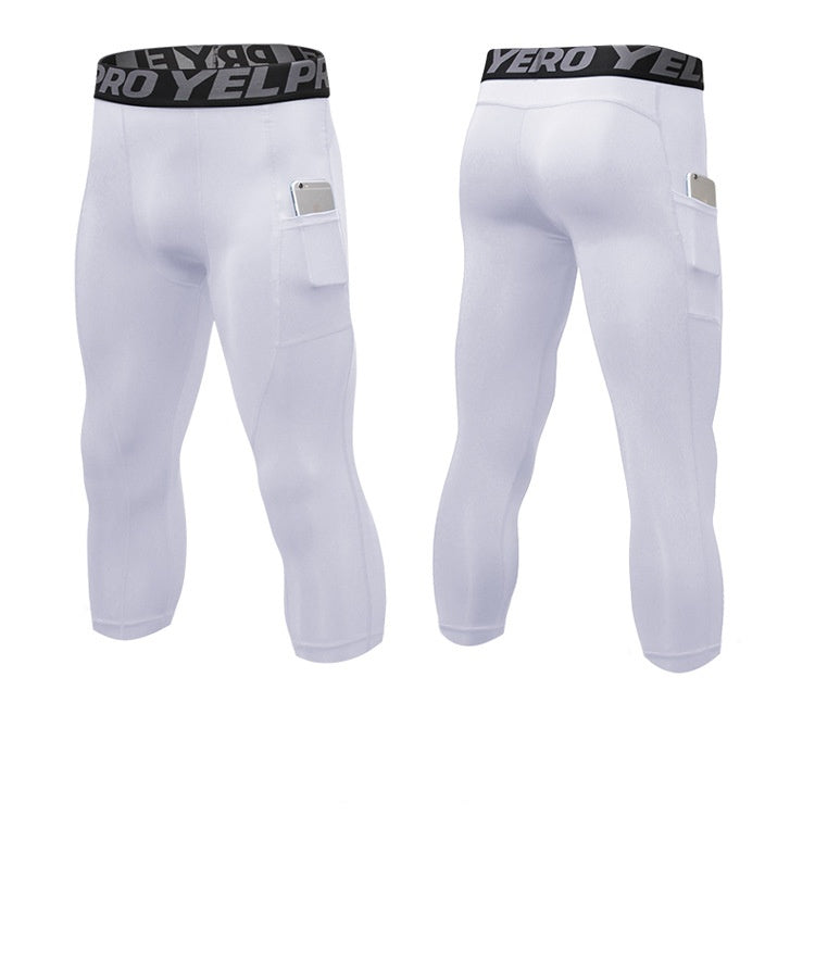 Mens Compression Fitness 85%polyester 15%spandex Pants 1081 print logo 36