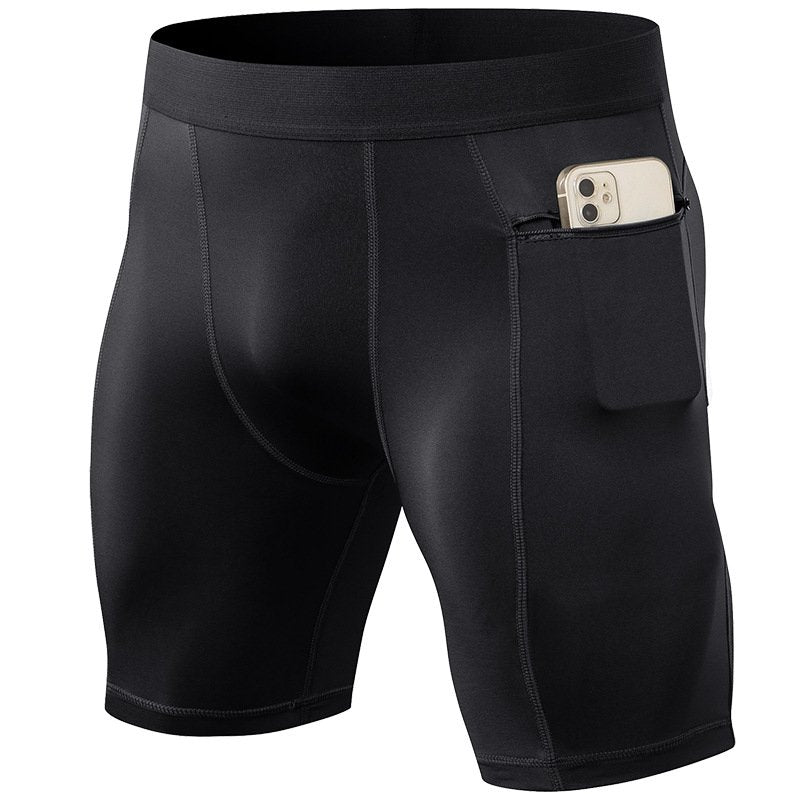 Mens Gym Training 85%polyester 15%spandex Compression Shorts print logo 11