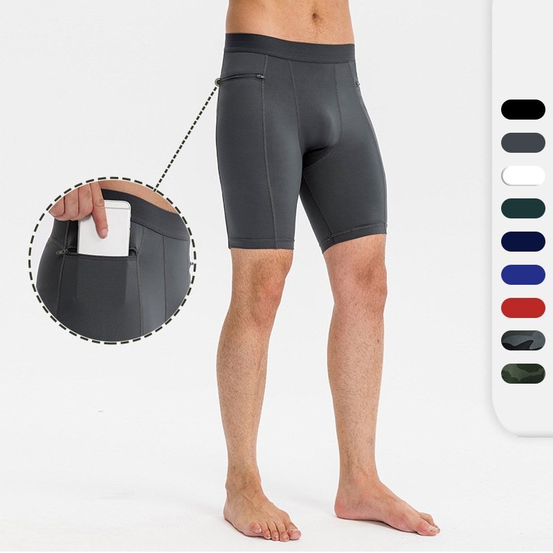 Mens Gym Training 85%polyester 15%spandex Compression Shorts print logo 13