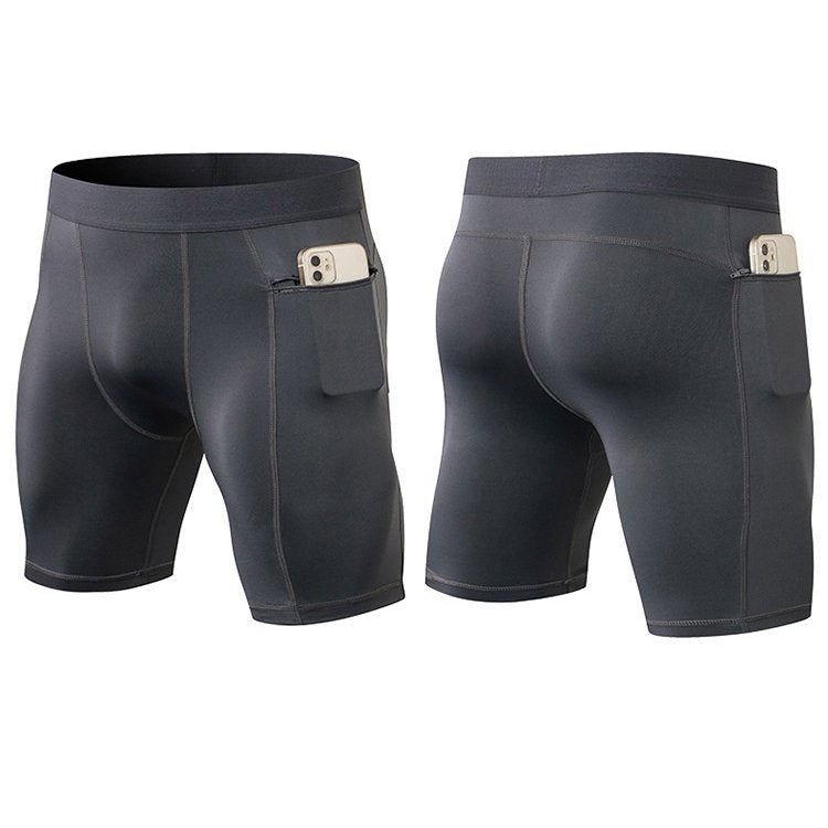 Mens Gym Training 85%polyester 15%spandex Compression Shorts print logo 2
