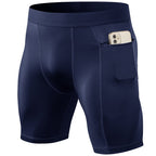 Mens Gym Training 85%polyester 15%spandex Compression Shorts print logo 22