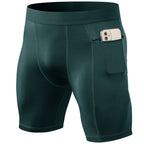 Mens Gym Training 85%polyester 15%spandex Compression Shorts print logo 24