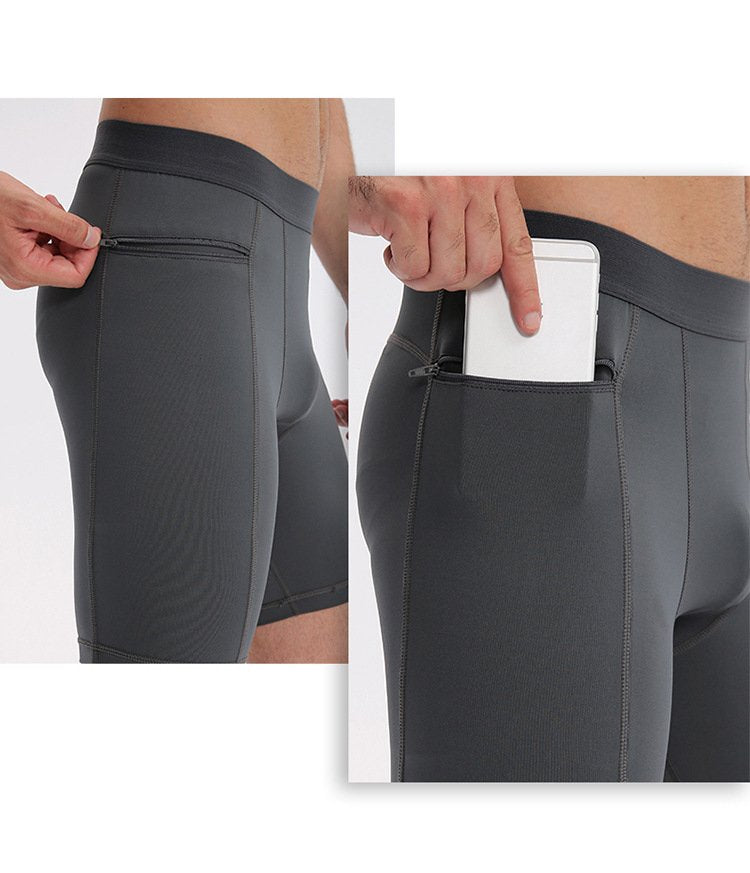 Mens Gym Training 85%polyester 15%spandex Compression Shorts print logo 34