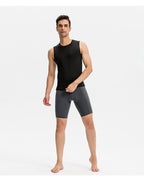 Mens Gym Training 85%polyester 15%spandex Compression Shorts print logo 37