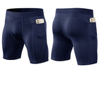 Mens Gym Training 85%polyester 15%spandex Compression Shorts print logo 46