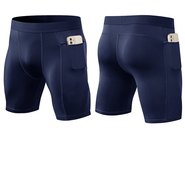 Mens Gym Training 85%polyester 15%spandex Compression Shorts print logo 46