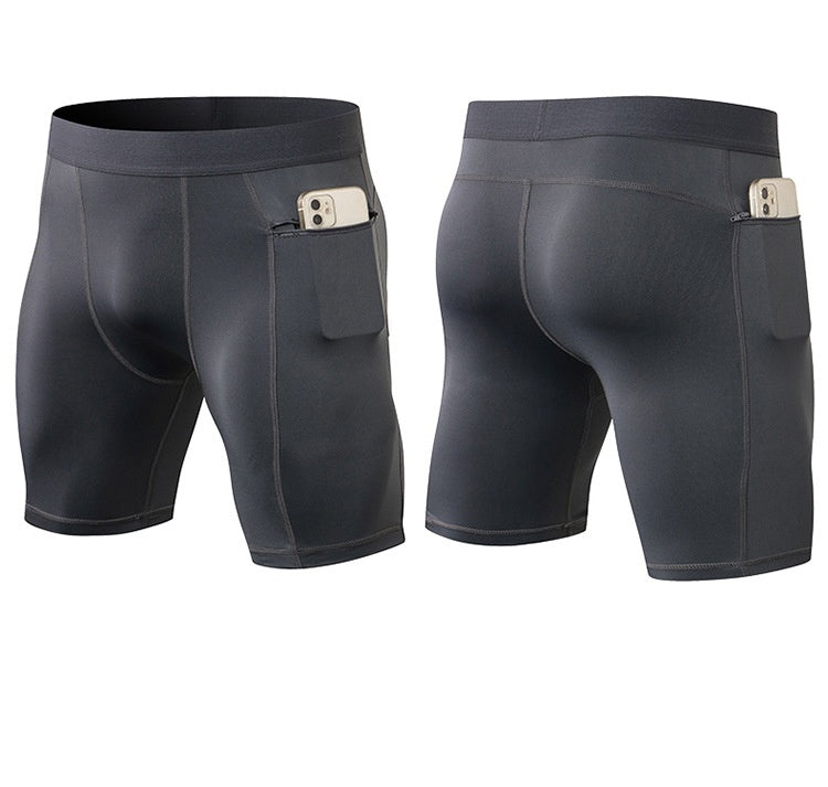 Mens Gym Training 85%polyester 15%spandex Compression Shorts print logo 47