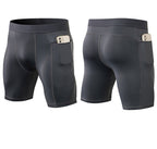 Mens Gym Training 85%polyester 15%spandex Compression Shorts print logo 47