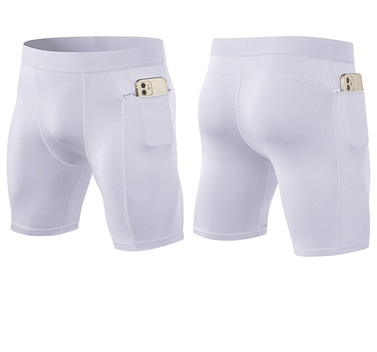 Mens Gym Training 85%polyester 15%spandex Compression Shorts print logo 48