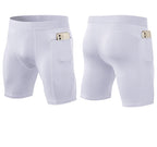 Mens Gym Training 85%polyester 15%spandex Compression Shorts print logo 48