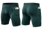Mens Gym Training 85%polyester 15%spandex Compression Shorts print logo 49