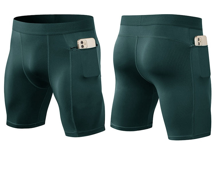 Mens Gym Training 85%polyester 15%spandex Compression Shorts print logo 49