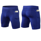Mens Gym Training 85%polyester 15%spandex Compression Shorts print logo 50