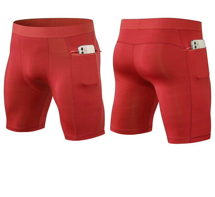 Mens Gym Training 85%polyester 15%spandex Compression Shorts print logo 51