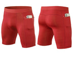Mens Gym Training 85%polyester 15%spandex Compression Shorts print logo 51