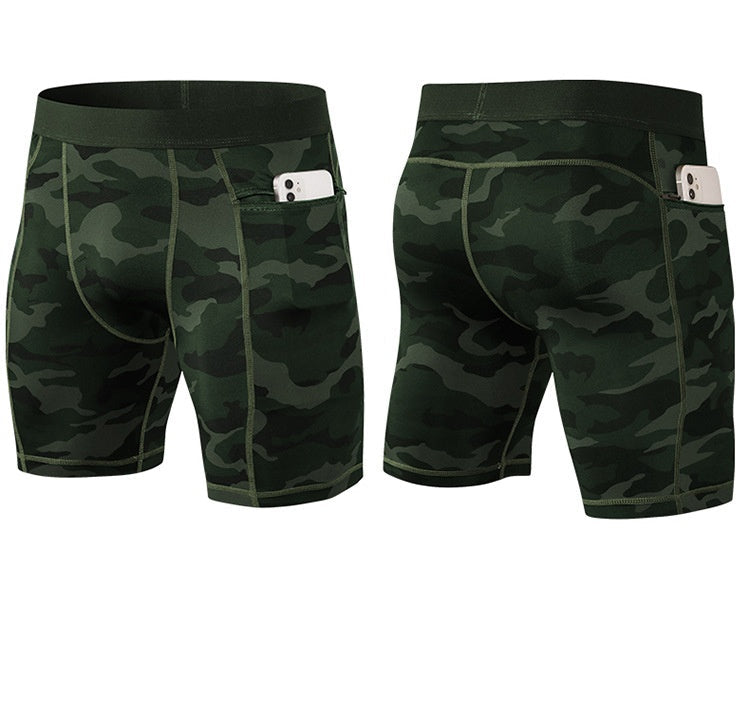 Mens Gym Training 85%polyester 15%spandex Compression Shorts print logo 53