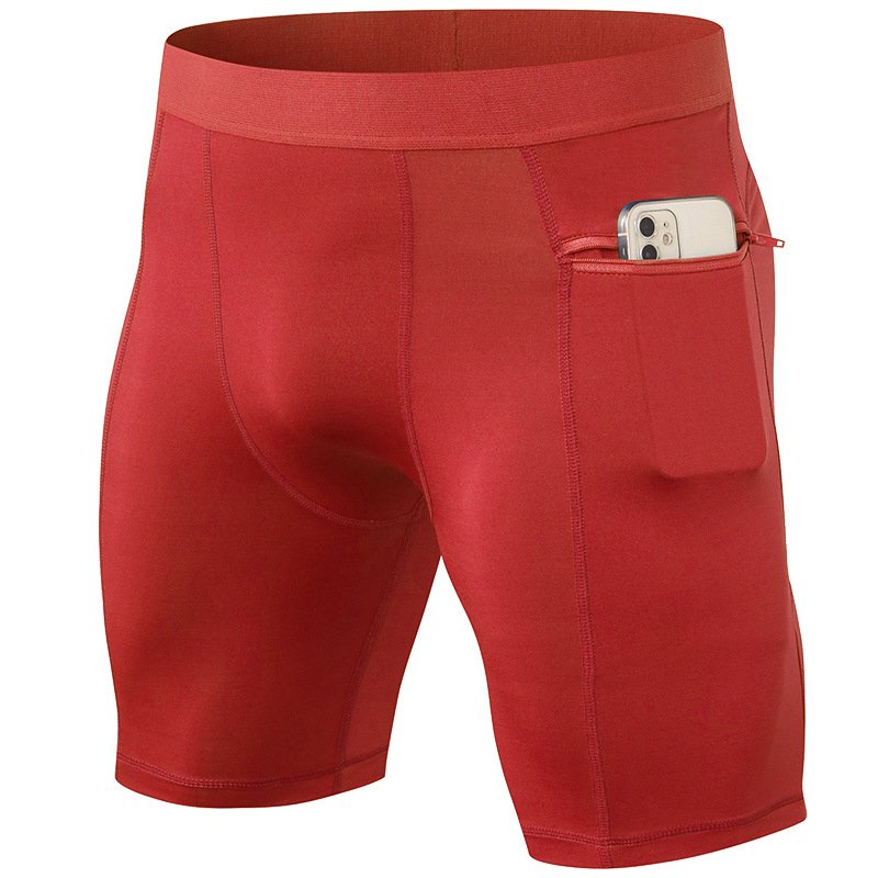 Mens Gym Training 85%polyester 15%spandex Compression Shorts print logo 6