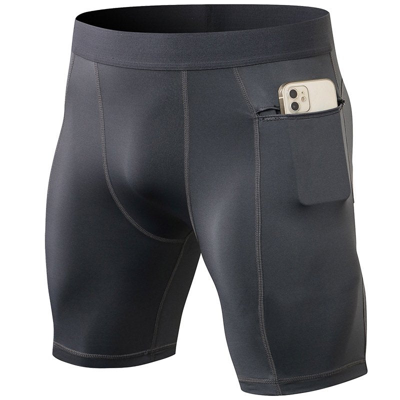 Mens Gym Training 85%polyester 15%spandex Compression Shorts print logo 7