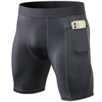 Mens Gym Training 85%polyester 15%spandex Compression Shorts print logo 7
