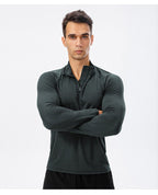 Mens Fitness Compression 95%polyester 5%spandex Long Sleeve Shirt 11516 print logo 28