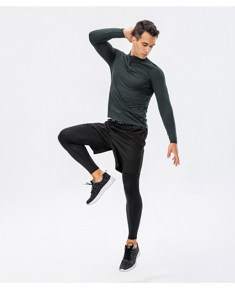 Mens Fitness Compression 95%polyester 5%spandex Long Sleeve Shirt 11516 print logo 30