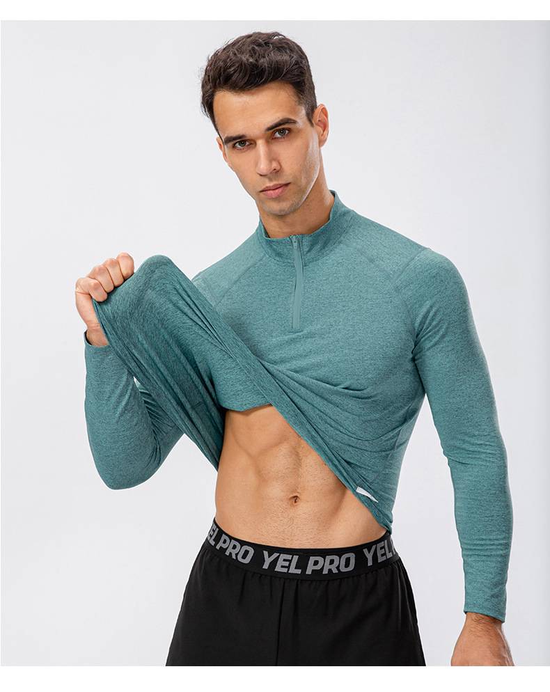 Mens Fitness Compression 95%polyester 5%spandex Long Sleeve Shirt 11516 print logo 35