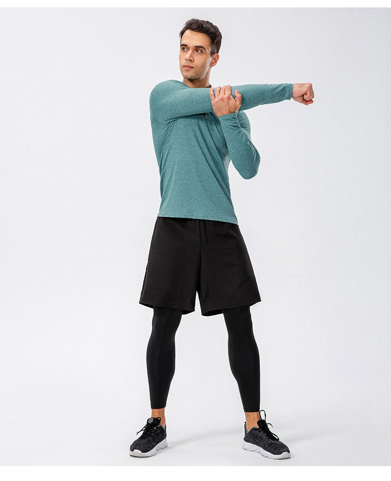Mens Fitness Compression 95%polyester 5%spandex Long Sleeve Shirt 11516 print logo 37