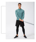 Mens Fitness Compression 95%polyester 5%spandex Long Sleeve Shirt 11516 print logo 39