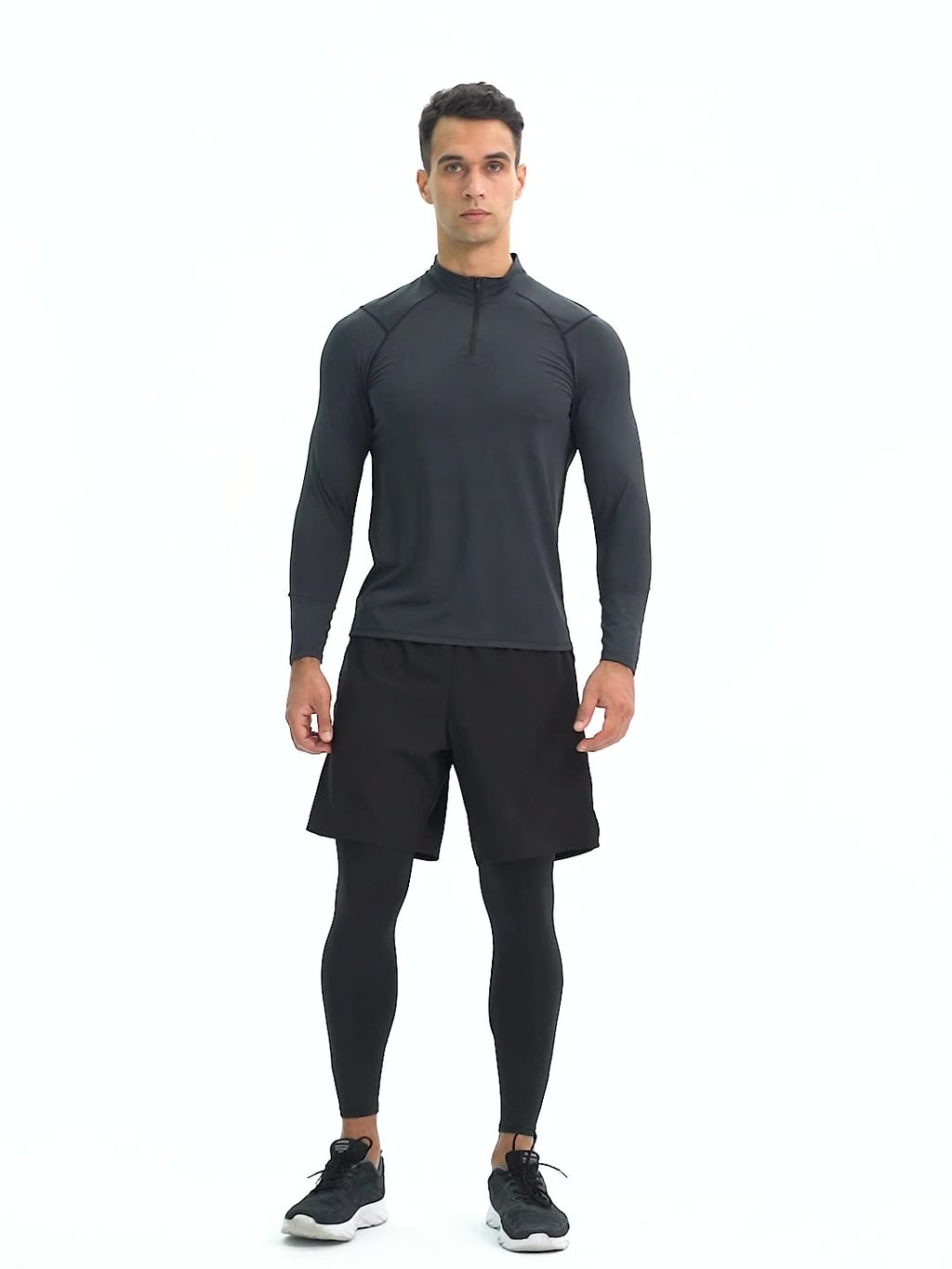 Mens Fitness Compression 95%polyester 5%spandex Long Sleeve Shirt 11516 print logo 8