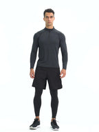 Mens Fitness Compression 95%polyester 5%spandex Long Sleeve Shirt 11516 print logo 8