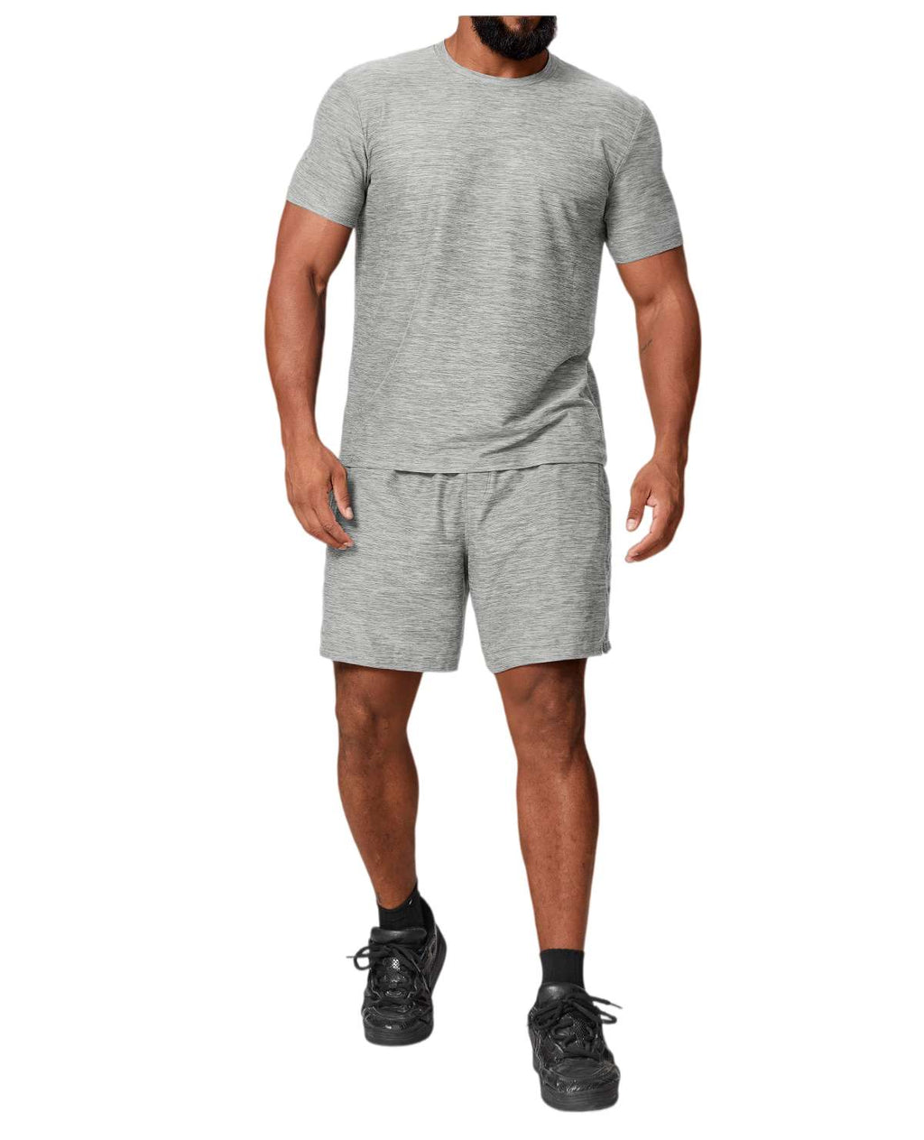 Mens Sports Fitness 89%polyester 11%spandex Tracksuit 1173 - shorts print logo 14