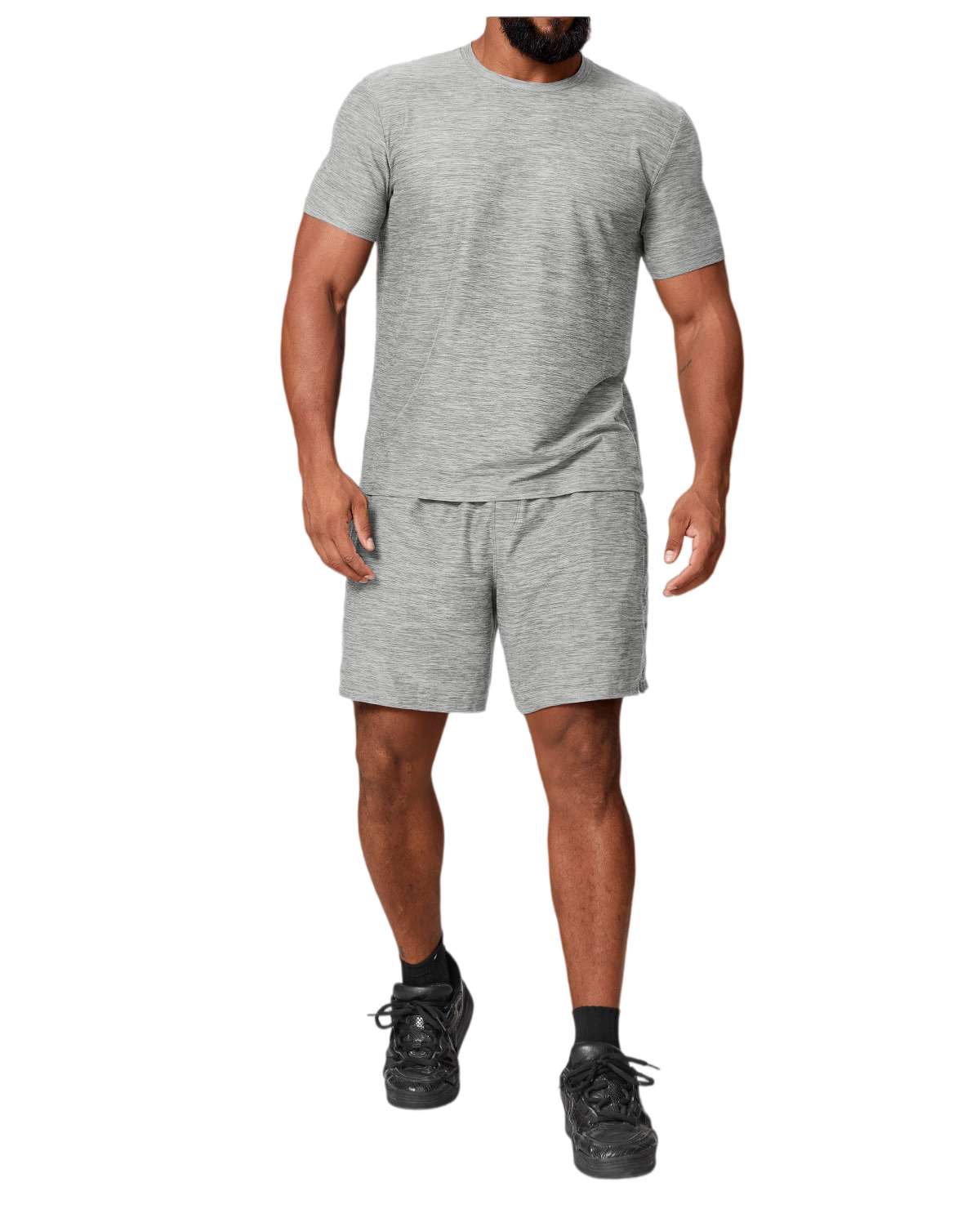 Mens Sports Fitness 89%polyester 11%spandex Tracksuit 1173 - shorts print logo 14