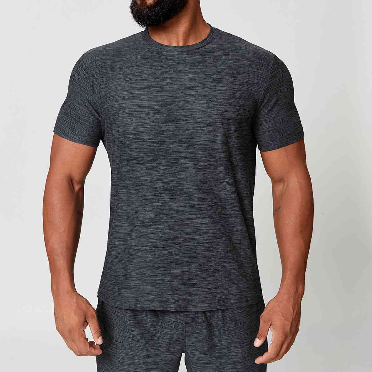 Mens Sports Fitness 89%polyester 11%spandex Tracksuit 1173 - tshirt print logo 16