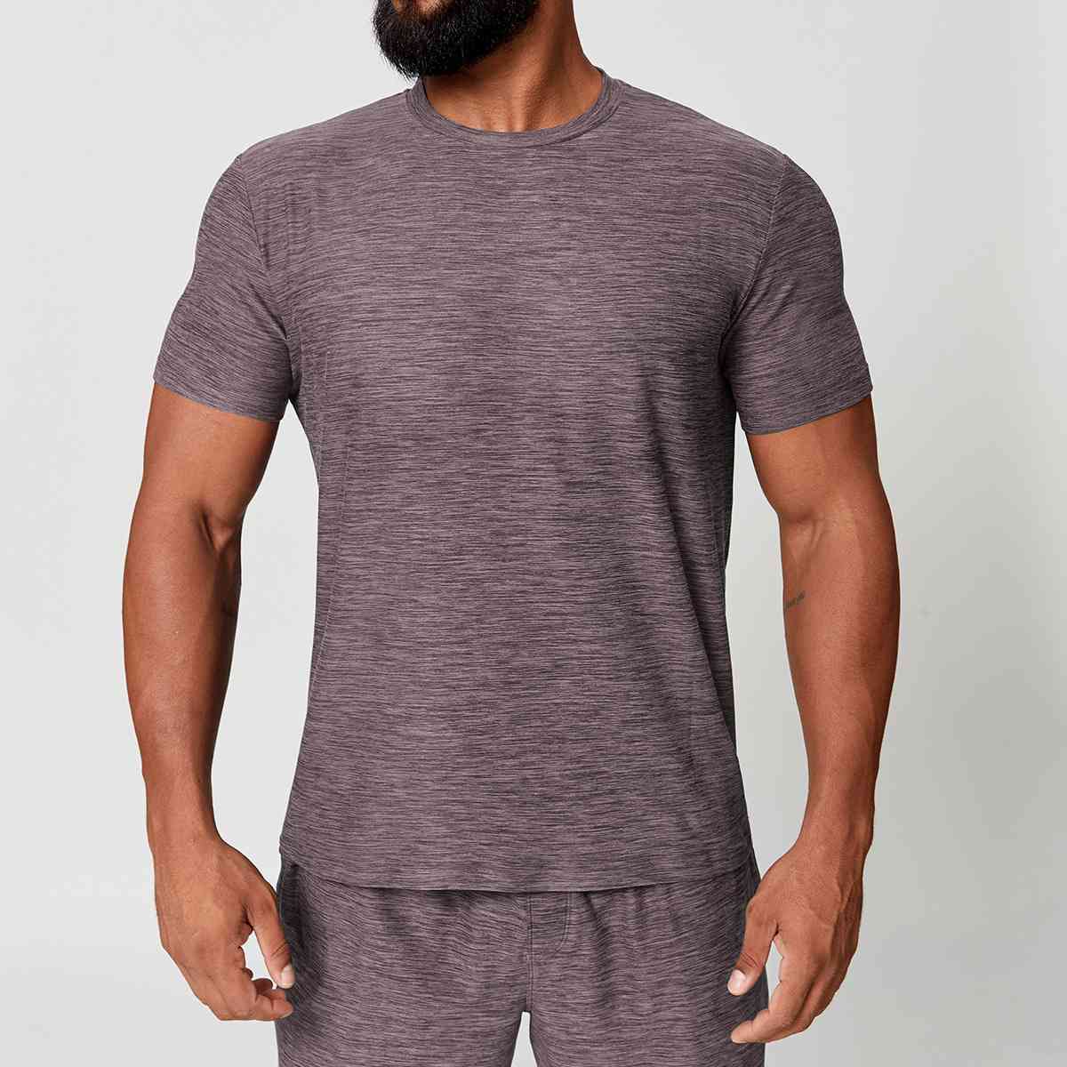 Mens Sports Fitness 89%polyester 11%spandex Tracksuit 1173 - tshirt print logo 17