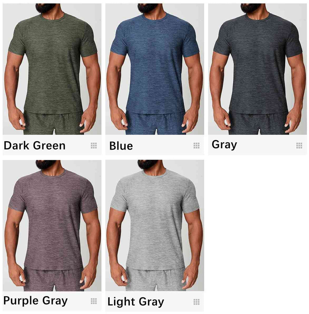 Mens Sports Fitness 89%polyester 11%spandex Tracksuit 1173 - tshirt print logo 28