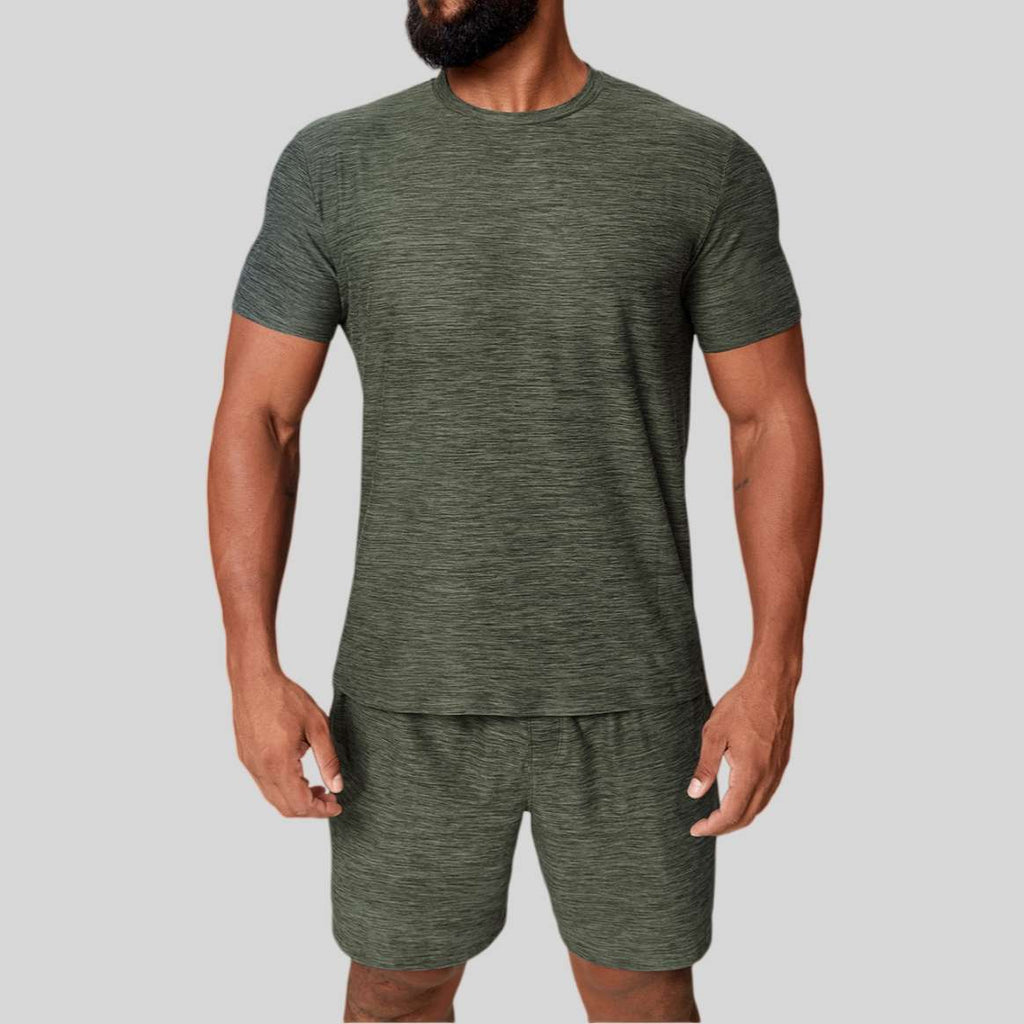 Mens Sports Fitness 89%polyester 11%spandex Tracksuit 1173 - tshirt print logo 3