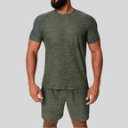 Mens Sports Fitness 89%polyester 11%spandex Tracksuit 1173 - tshirt print logo 3