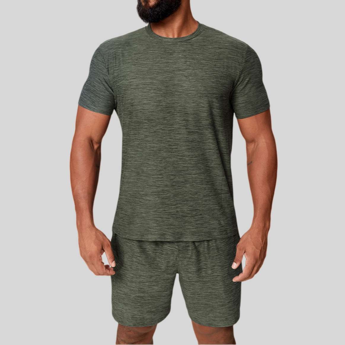 Mens Sports Fitness 89%polyester 11%spandex Tracksuit 1173 - tshirt print logo 3