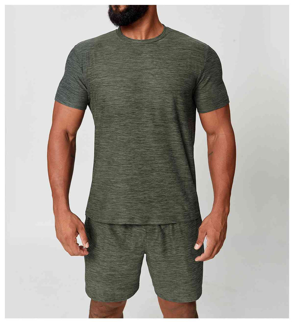 Mens Sports Fitness 89%polyester 11%spandex Tracksuit 1173 - tshirt print logo 30