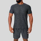 Mens Sports Fitness 89%polyester 11%spandex Tracksuit 1173 - tshirt print logo 33