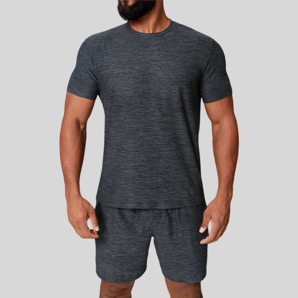 Mens Sports Fitness 89%polyester 11%spandex Tracksuit 1173 - tshirt print logo 34