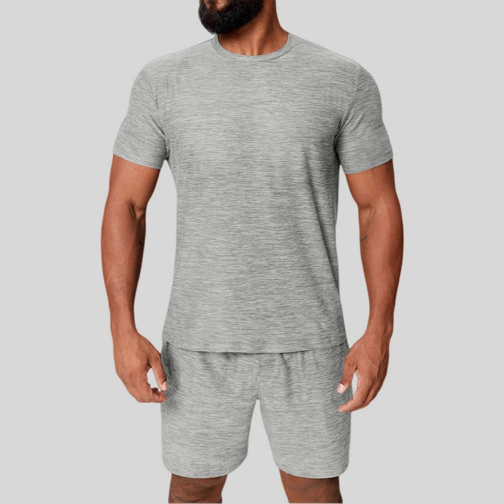 Mens Sports Fitness 89%polyester 11%spandex Tracksuit 1173 - tshirt print logo 37