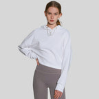 Womens Activewear Cropped 100% cotton Hoodie 122577 print logo 1