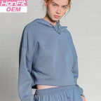 Womens Activewear Cropped 100% cotton Hoodie 122577 print logo 5