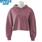 Womens Activewear Cropped 100% cotton Hoodie 122577 print logo 13