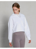 Womens Activewear Cropped 100% cotton Hoodie 122577 print logo 41