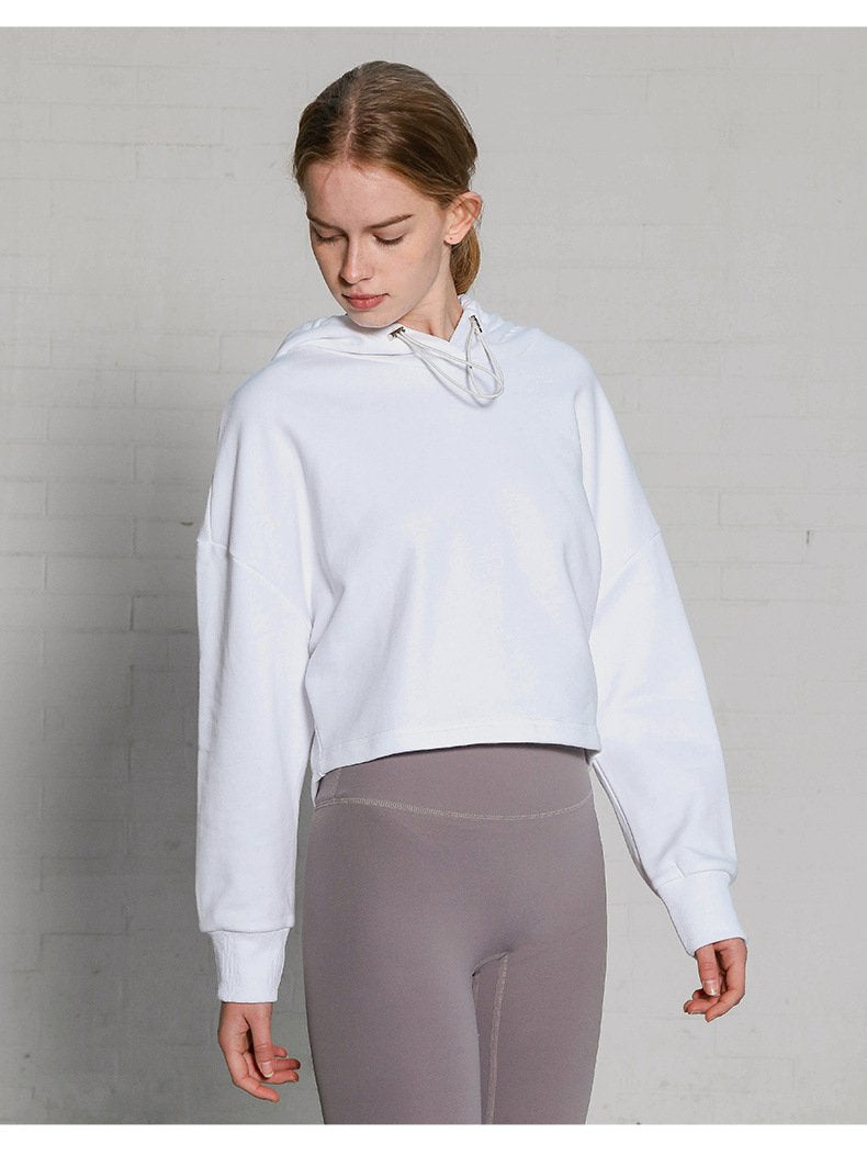 Womens Activewear Cropped 100% cotton Hoodie 122577 print logo 41