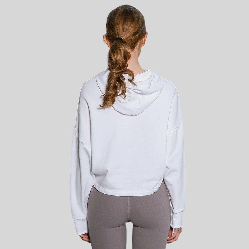 Womens Activewear Cropped 100% cotton Hoodie 122577 print logo 2